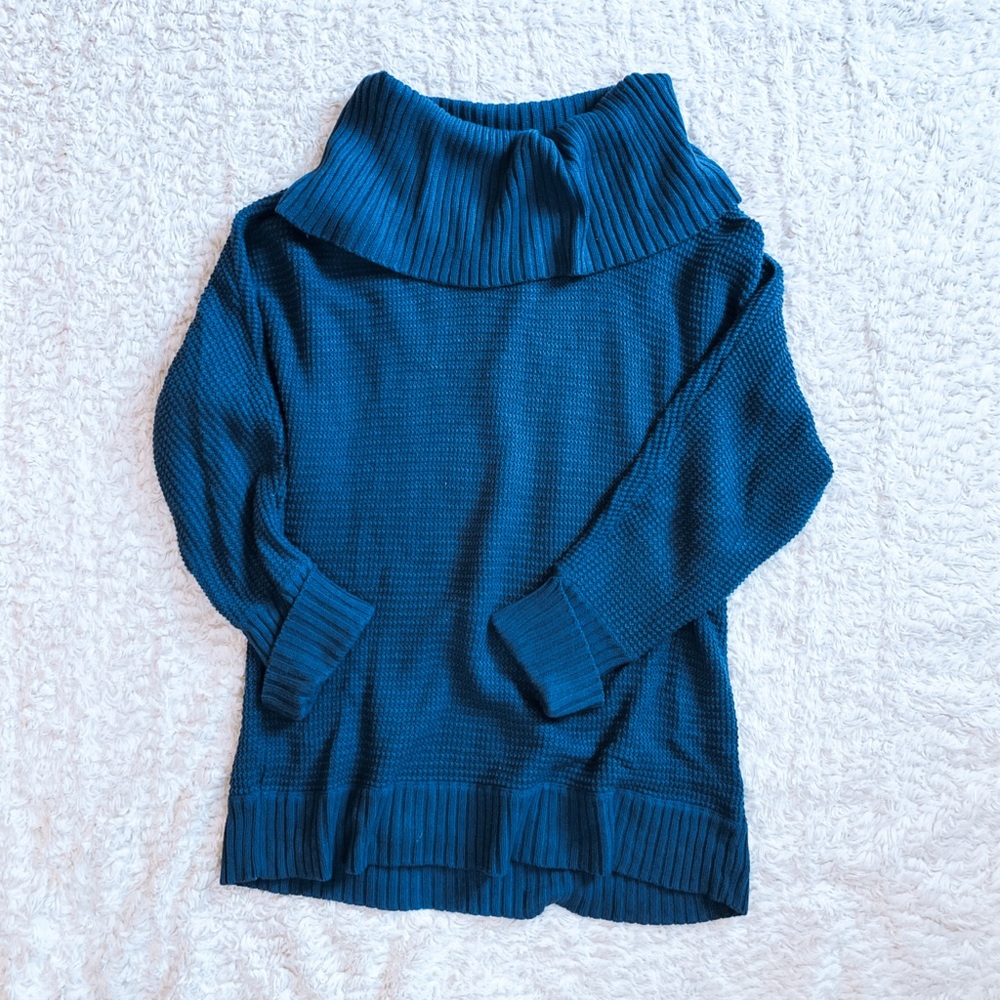 Indigo blue oversized long cozy knitted Sweater